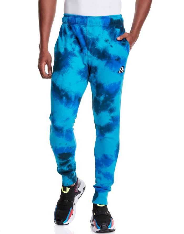 Champion Joggingbroek Heren - Blauw/Zwart - Astro Dye Embroidered C And Script Logo ( 582671-WRP )